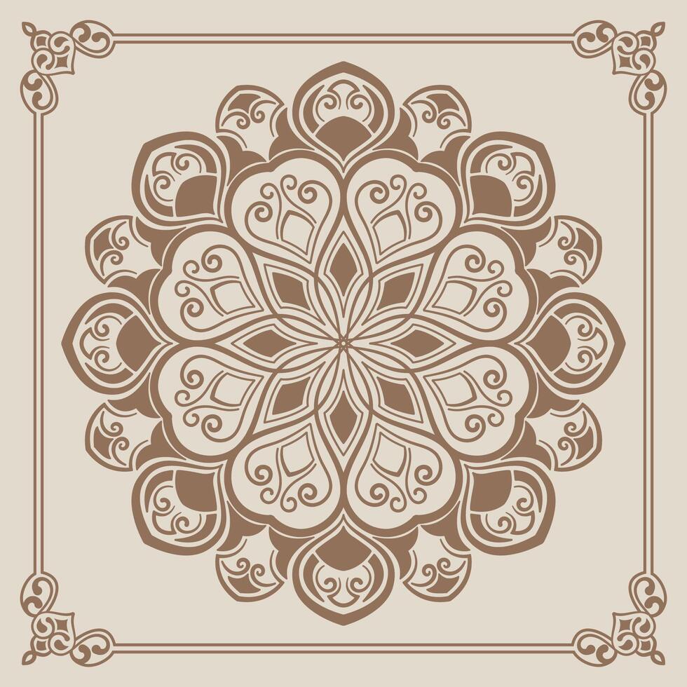 mandala ornamento, redondo decorativo diseño vector