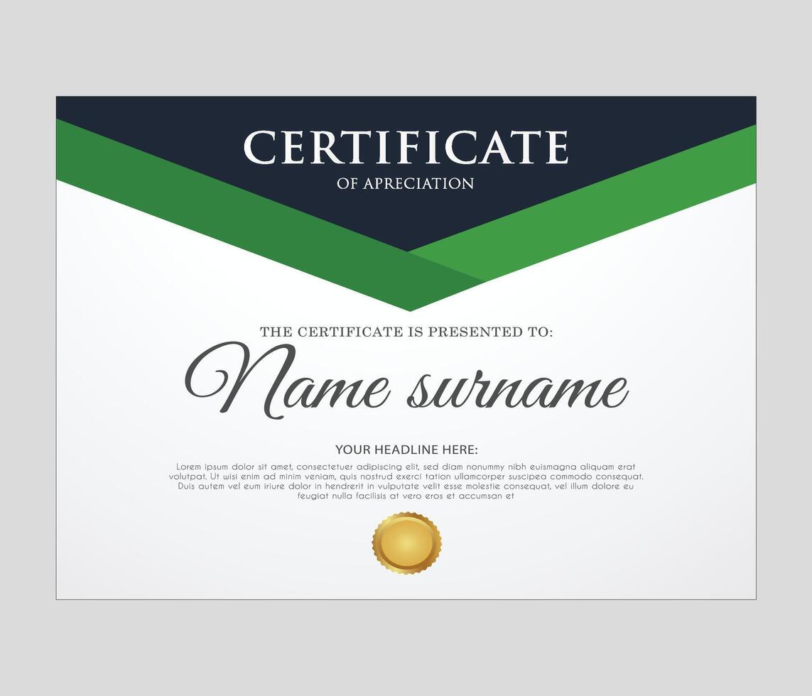Modern Creative Business, Training Achievement Certificate Template vector
