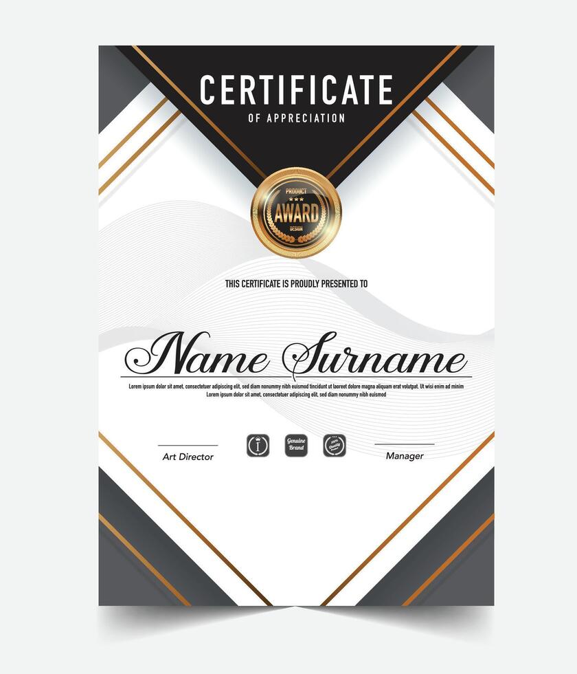 Business, Training Achievement Certificate Template. Certificate template with professional clean design. vector