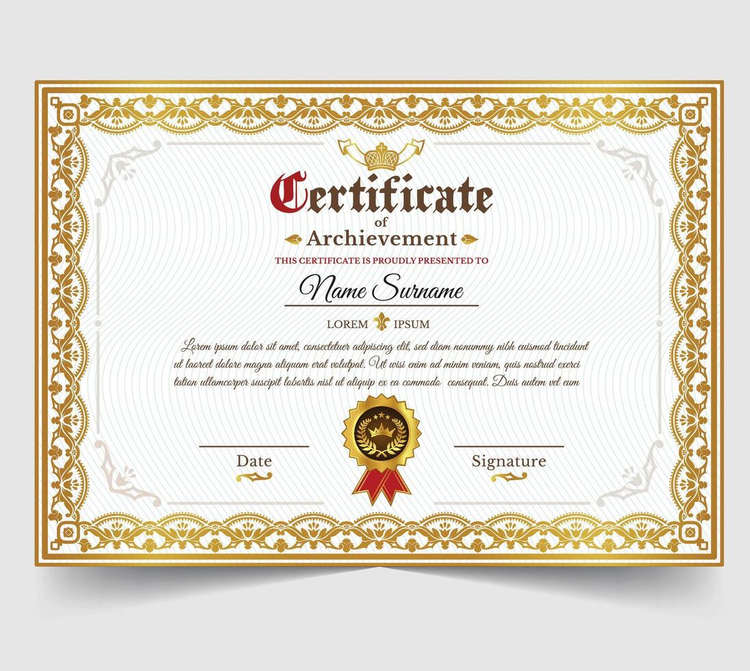 Modern Creative Business, Training Achievement Certificate Template vector