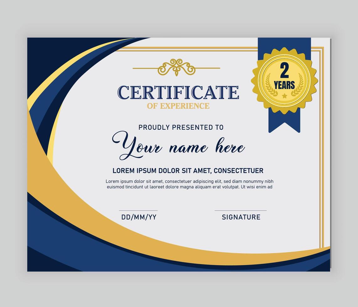 Modern Creative Business, Training Achievement Certificate Template vector