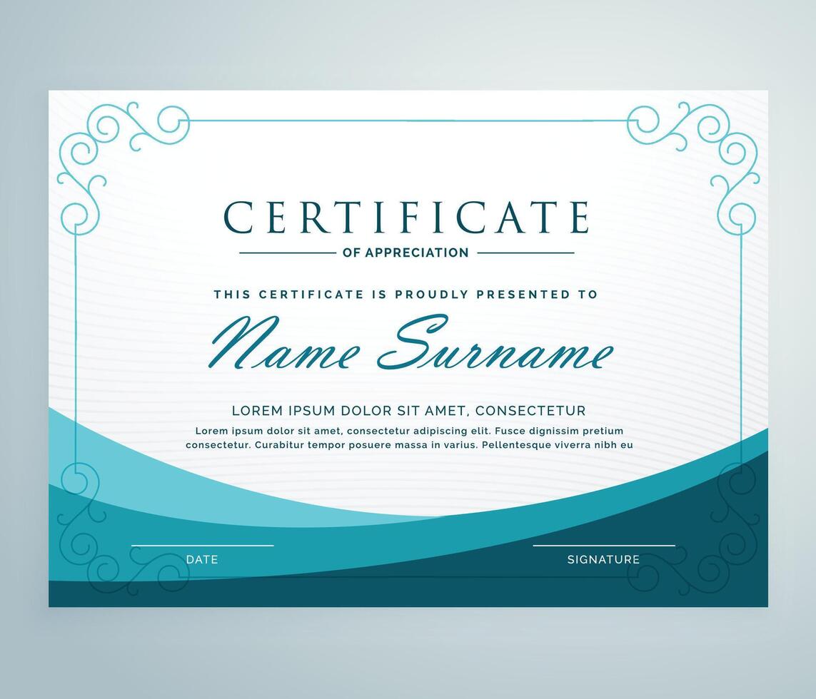Modern Creative Business, Training Achievement gold badge Certificate Template vector