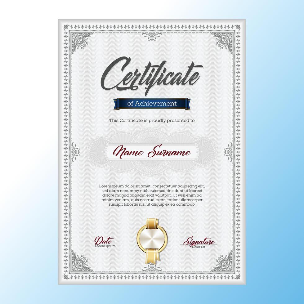 Modern Creative Business, Training Achievement Certificate Template vector