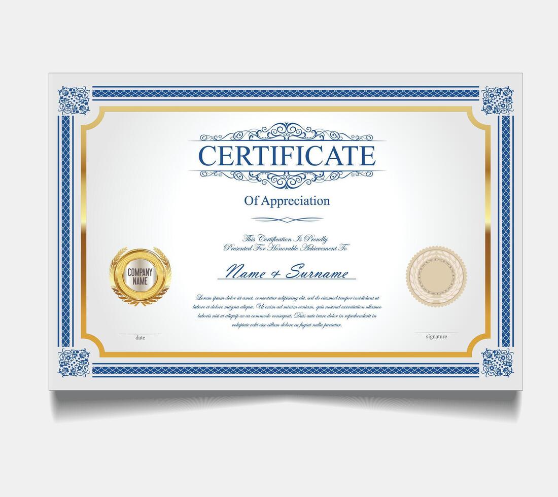 Modern Creative Business, Training Achievement Certificate Template vector