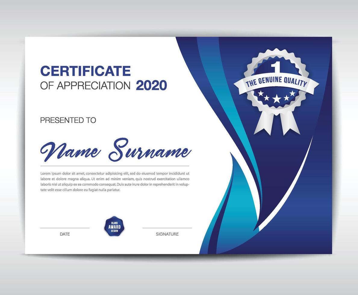 Modern Creative Business, Training Achievement Certificate Template vector