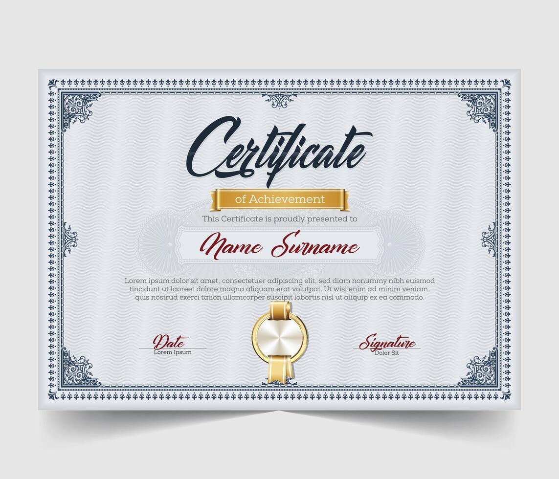 Modern Creative Business, Training Achievement Certificate Template vector