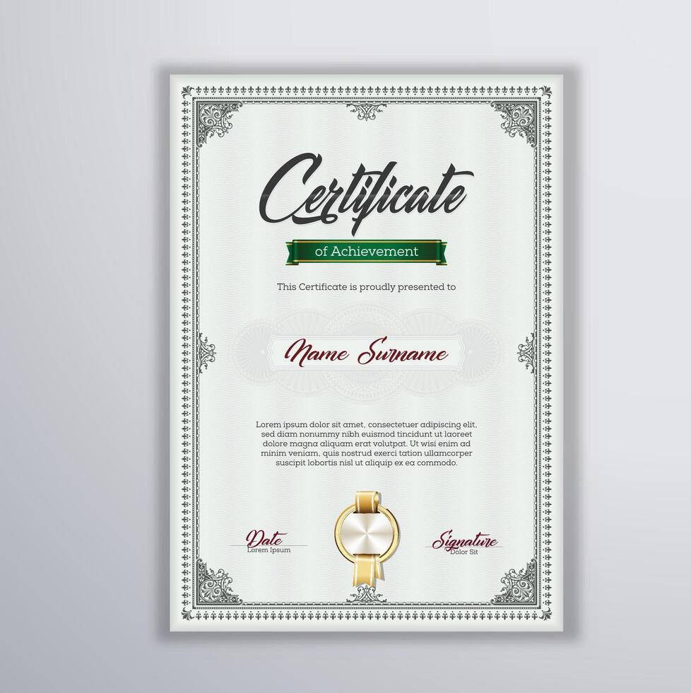 Modern Creative Business, Training Achievement Certificate Template vector