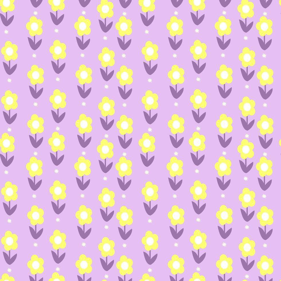 Seamless pattern of flowers. Flat illustration vector