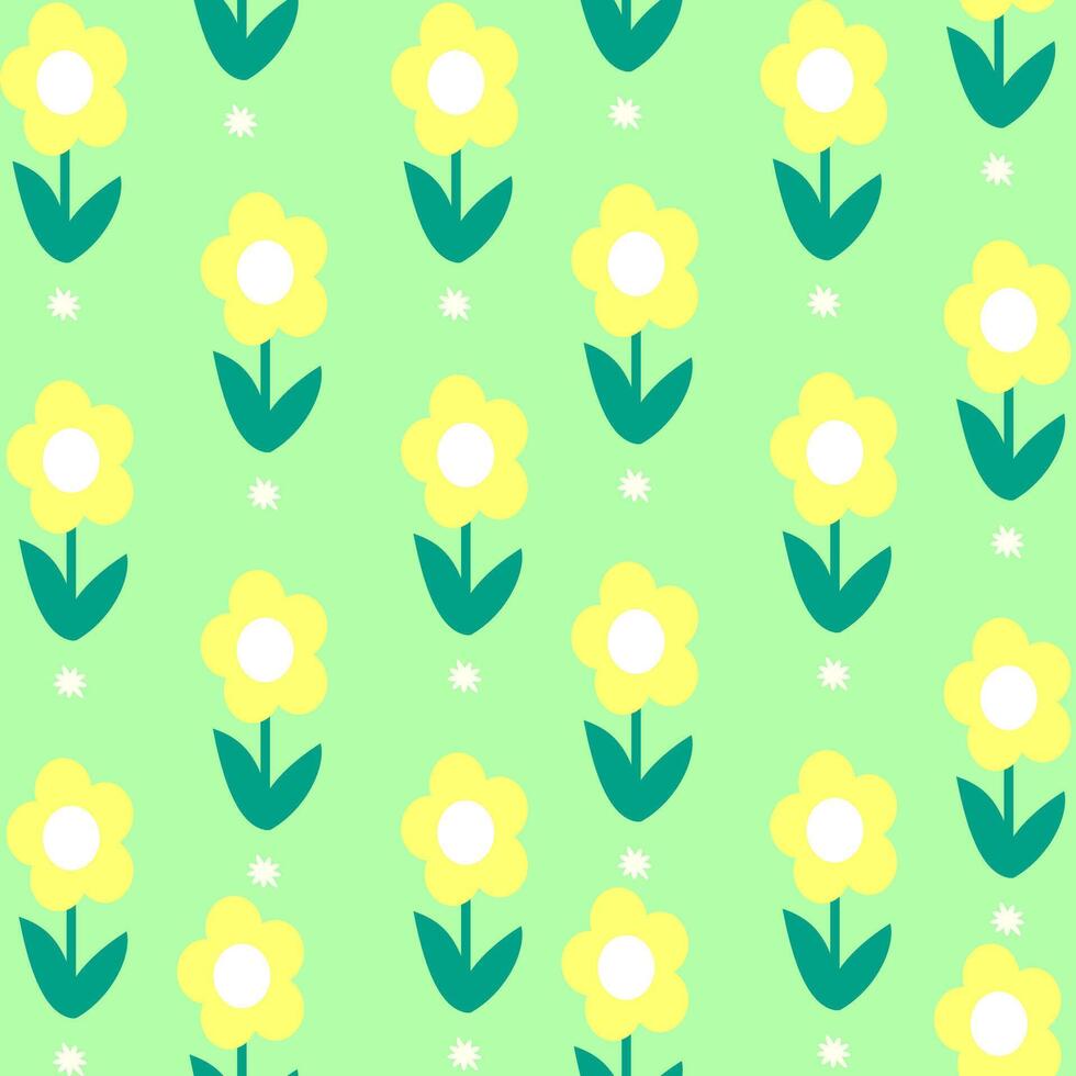 Seamless pattern of flowers. Flat illustration vector