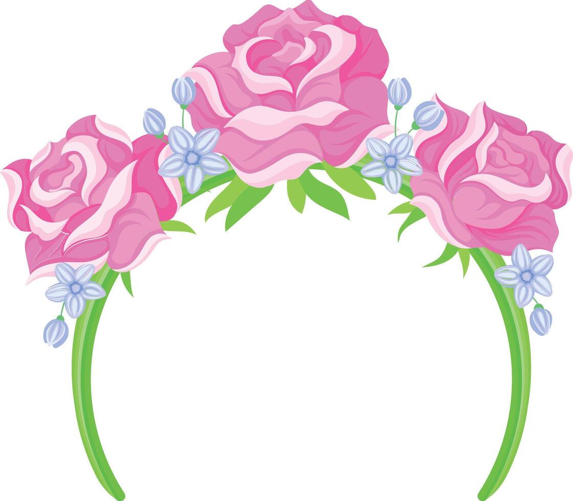 Head hairband with flowers illustration vector