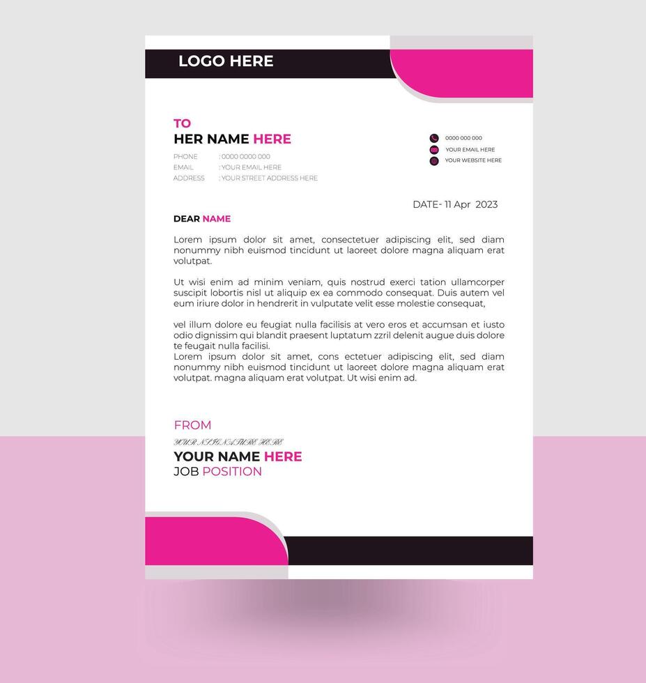 letterhead elegant letterhead design template vector