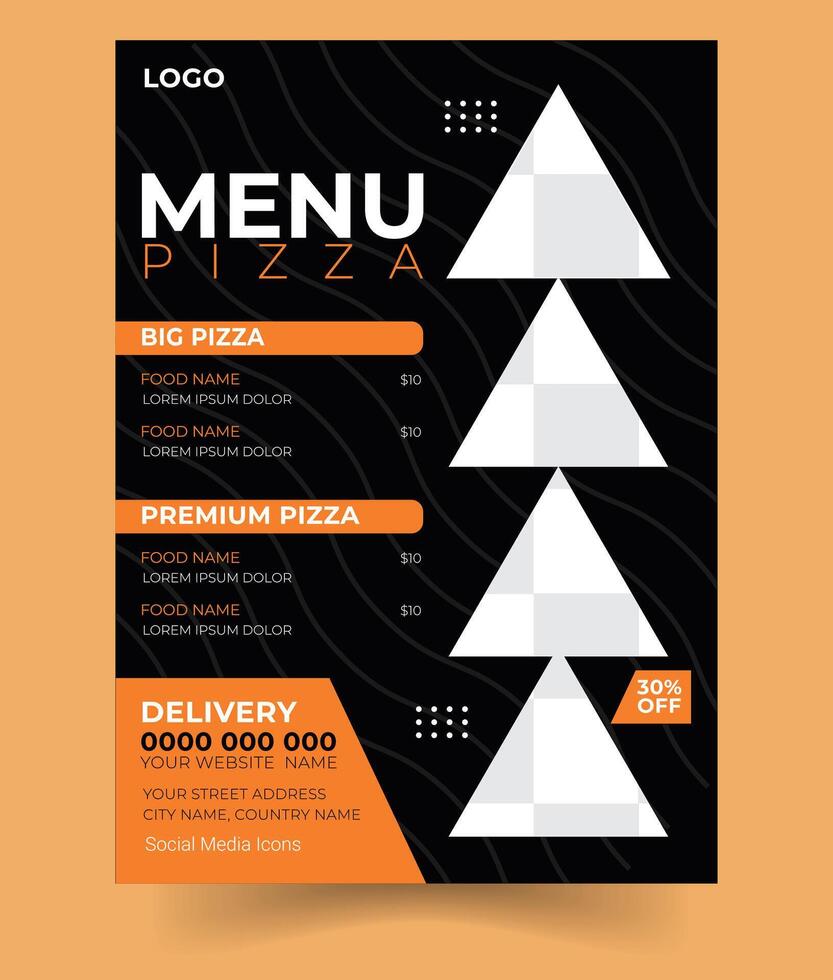 Modern Restaurant Menu design, menu design template with black color vector