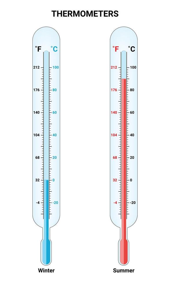 Thermometers Science Design Illustration Diagram vector
