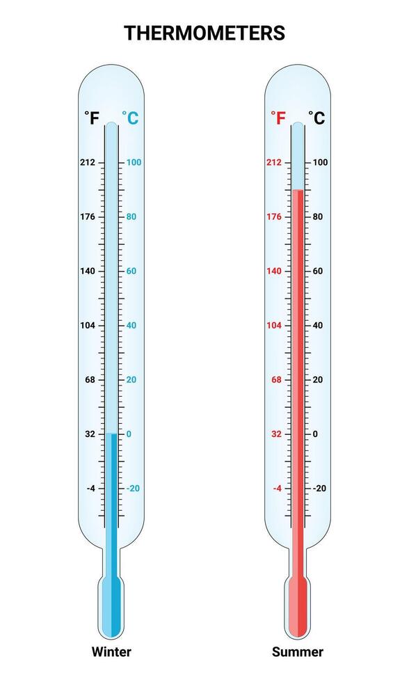 termómetros Ciencias diseño ilustración diagrama vector