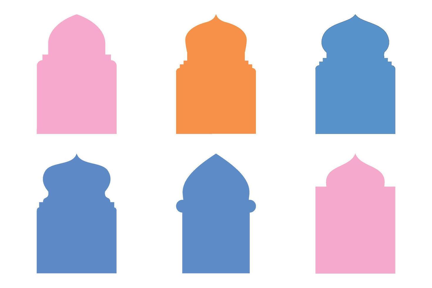 Islamic Arch Design Glyph silhouettes Design pictogram symbol visual illustration Colerful vector