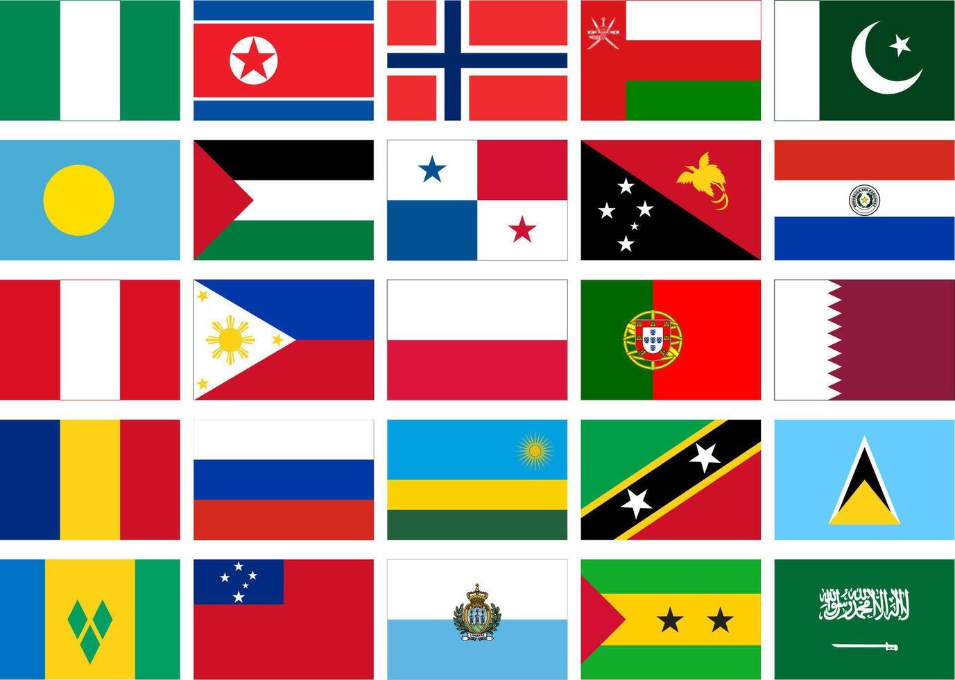 World Flag Flat Icon pictogram symbol visual illustration Set vector