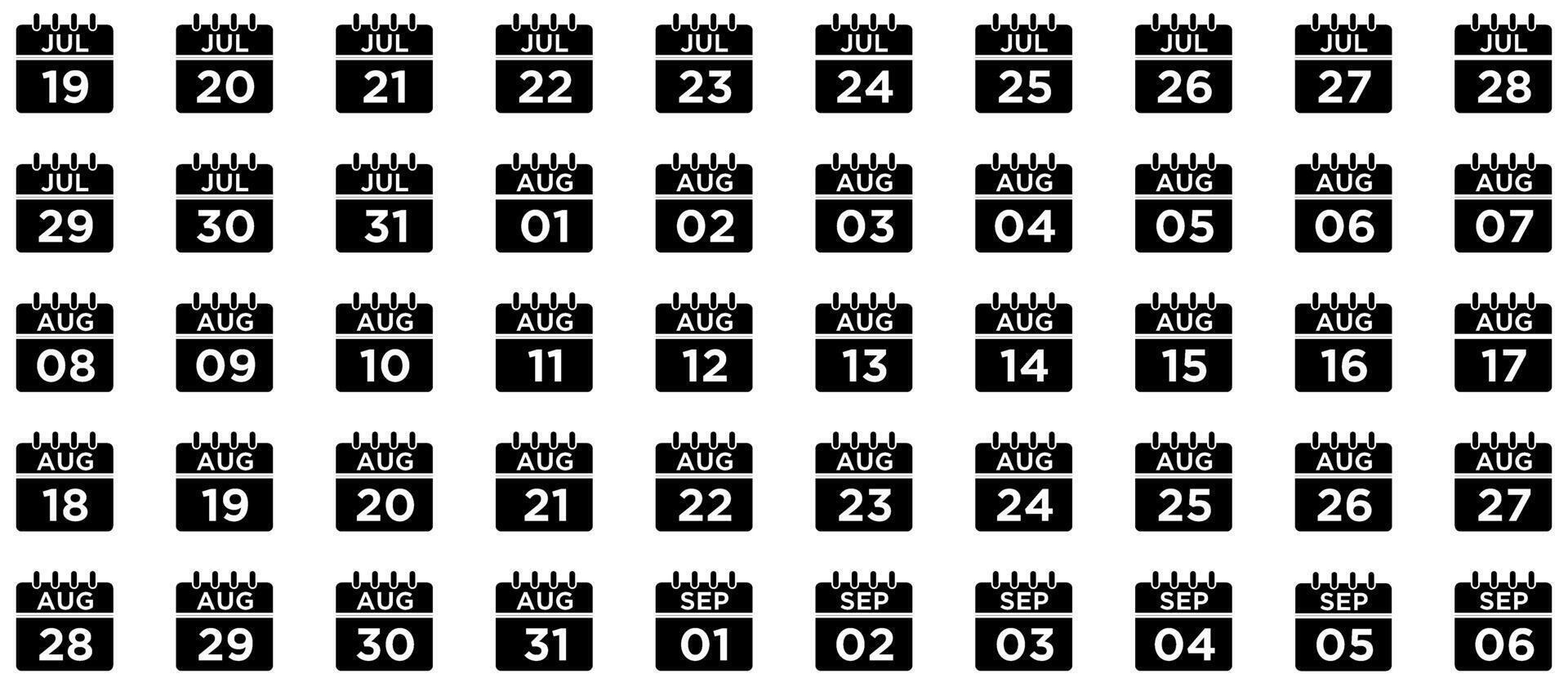 Calendar Glyph Icon pictogram symbol visual illustration Set vector
