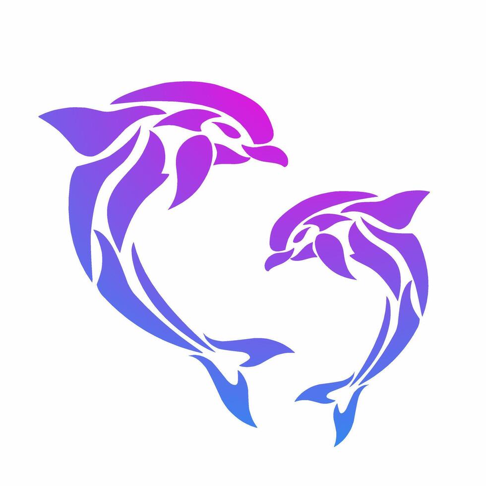 illustration graphics of tribal art design abstract dolphin tattoo vector