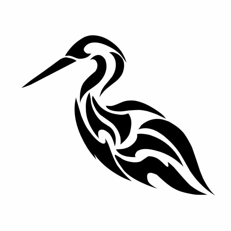 illustration graphics of tribal art design abstract crane head tattoo vector