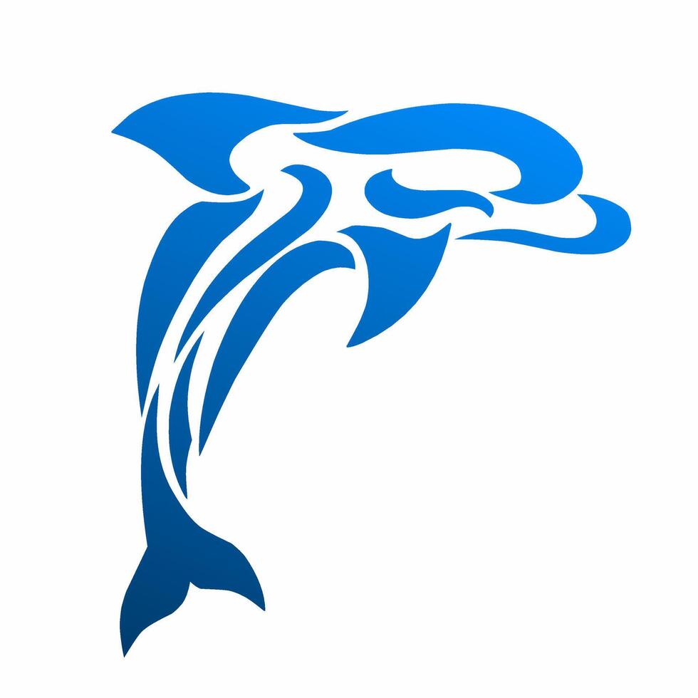 illustration graphics of tribal art design abstract dolphin tattoo vector