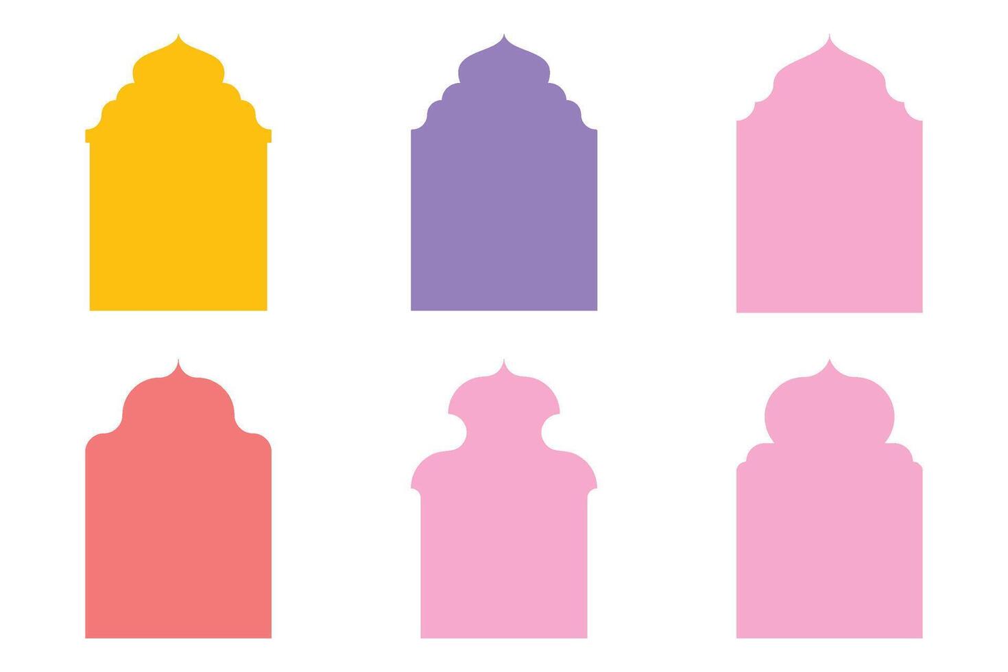 Islamic Arch Design Glyph silhouettes Design pictogram symbol visual illustration Colerful vector