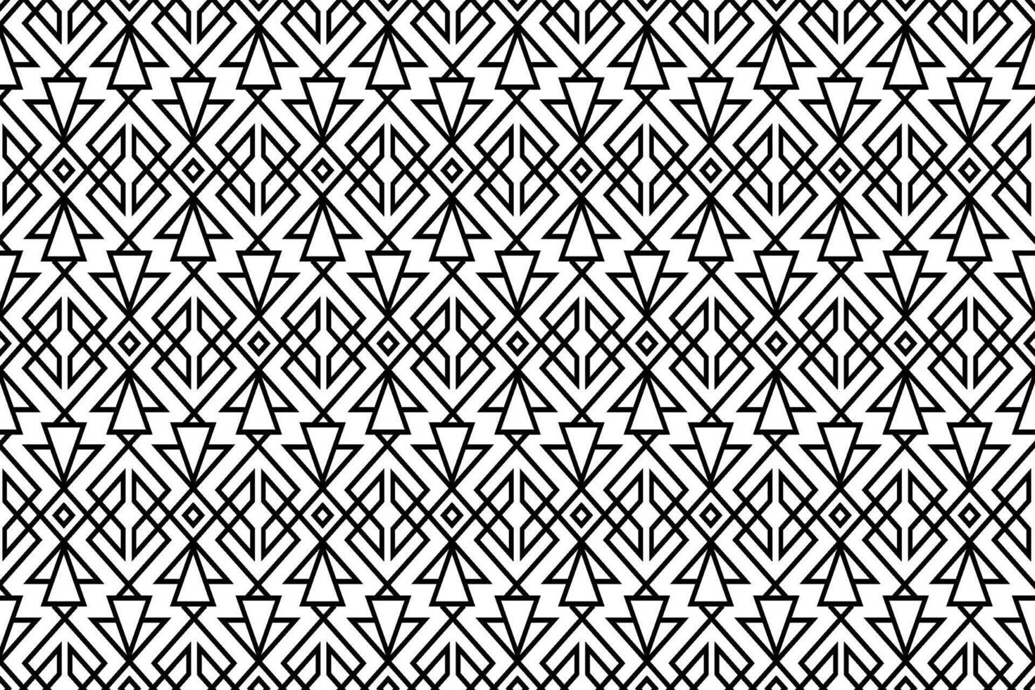 Abstract seamless Art Deco pattern. Decorative luxury repeating ornamental pattern with black thin line. vector