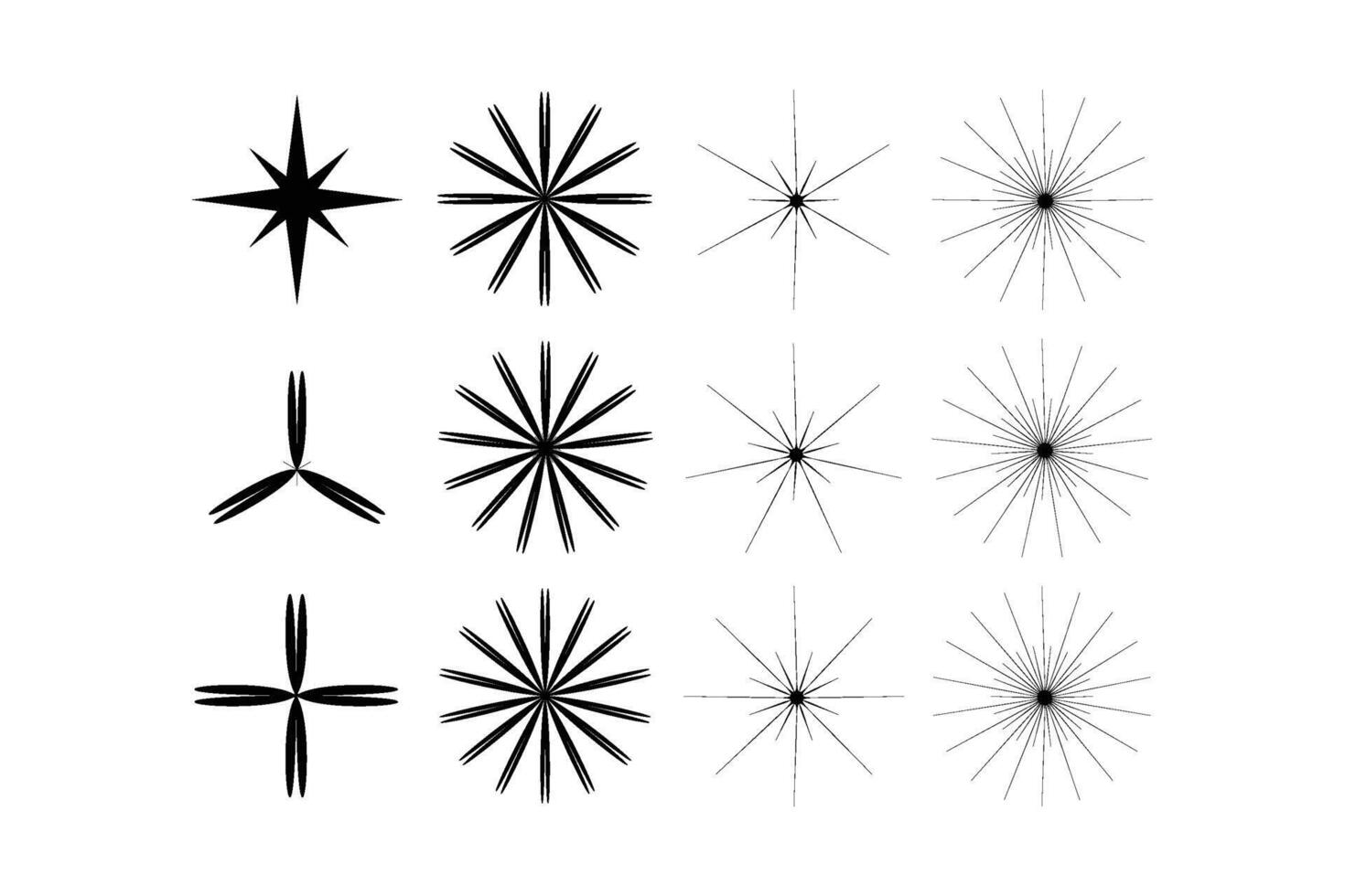 Abstract Sparkle Shape Symbol Sign pictogram symbol visual illustration Set vector
