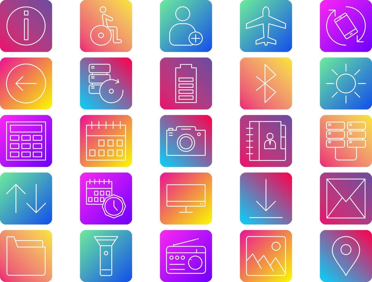 Phone and Tablet Line icon RC BG pictogram symbol visual illustration Set vector