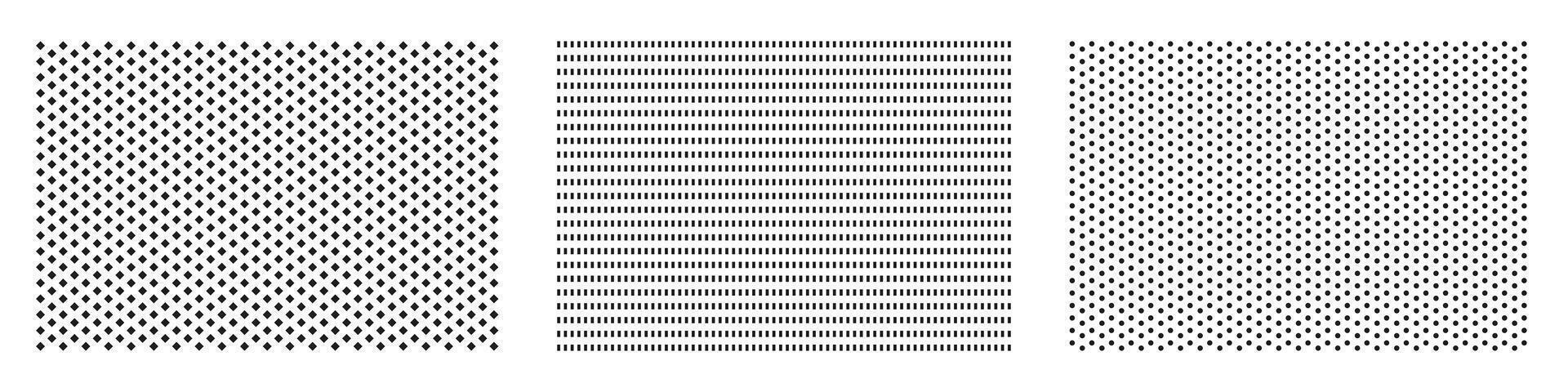 Collection Of Halftone Patterns With Varying Dot Sizes. Isolated Illustration vector