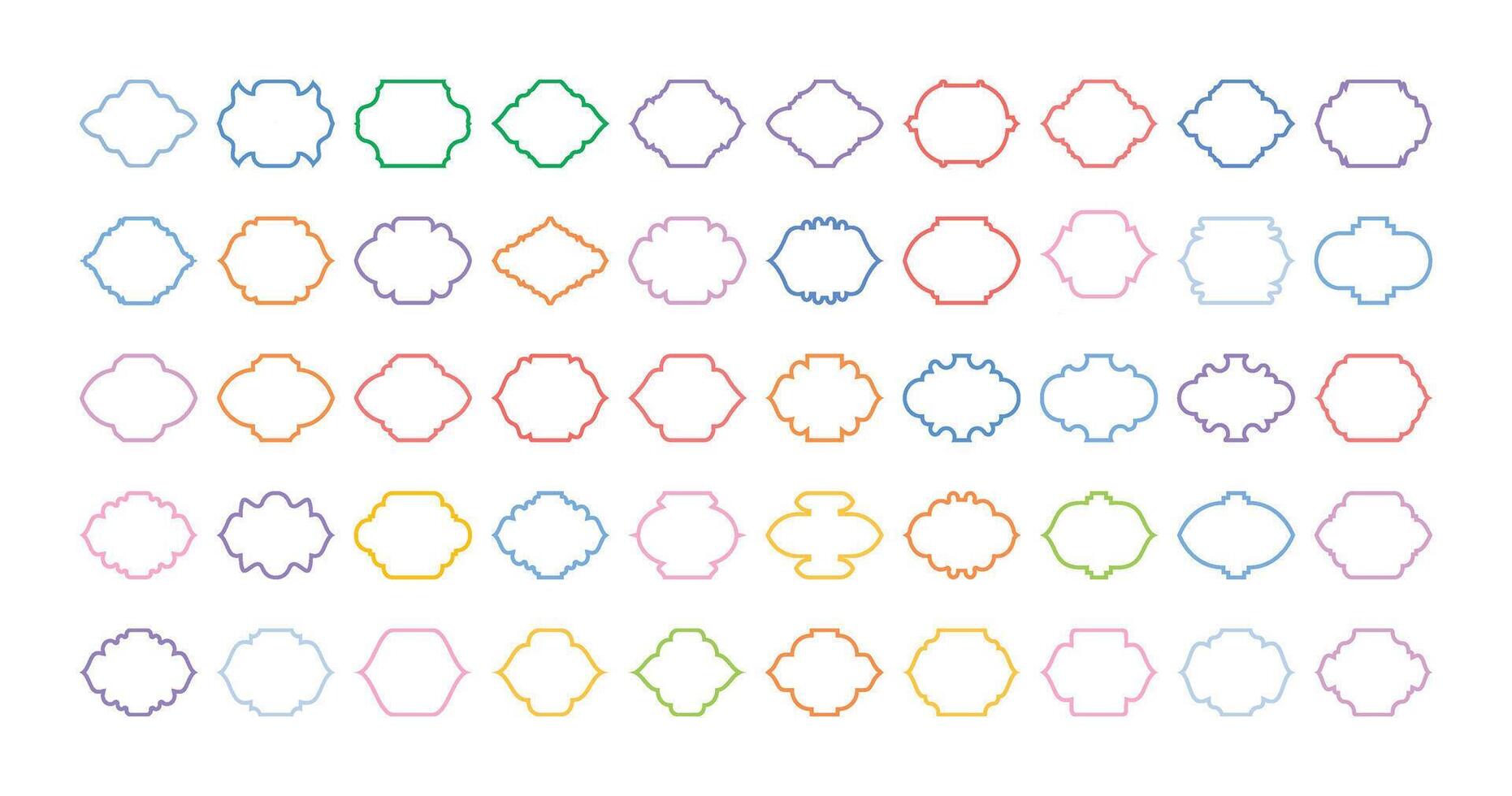 Islamic Arch Design Bold Line silhouettes Design pictogram symbol visual illustration Colerful vector