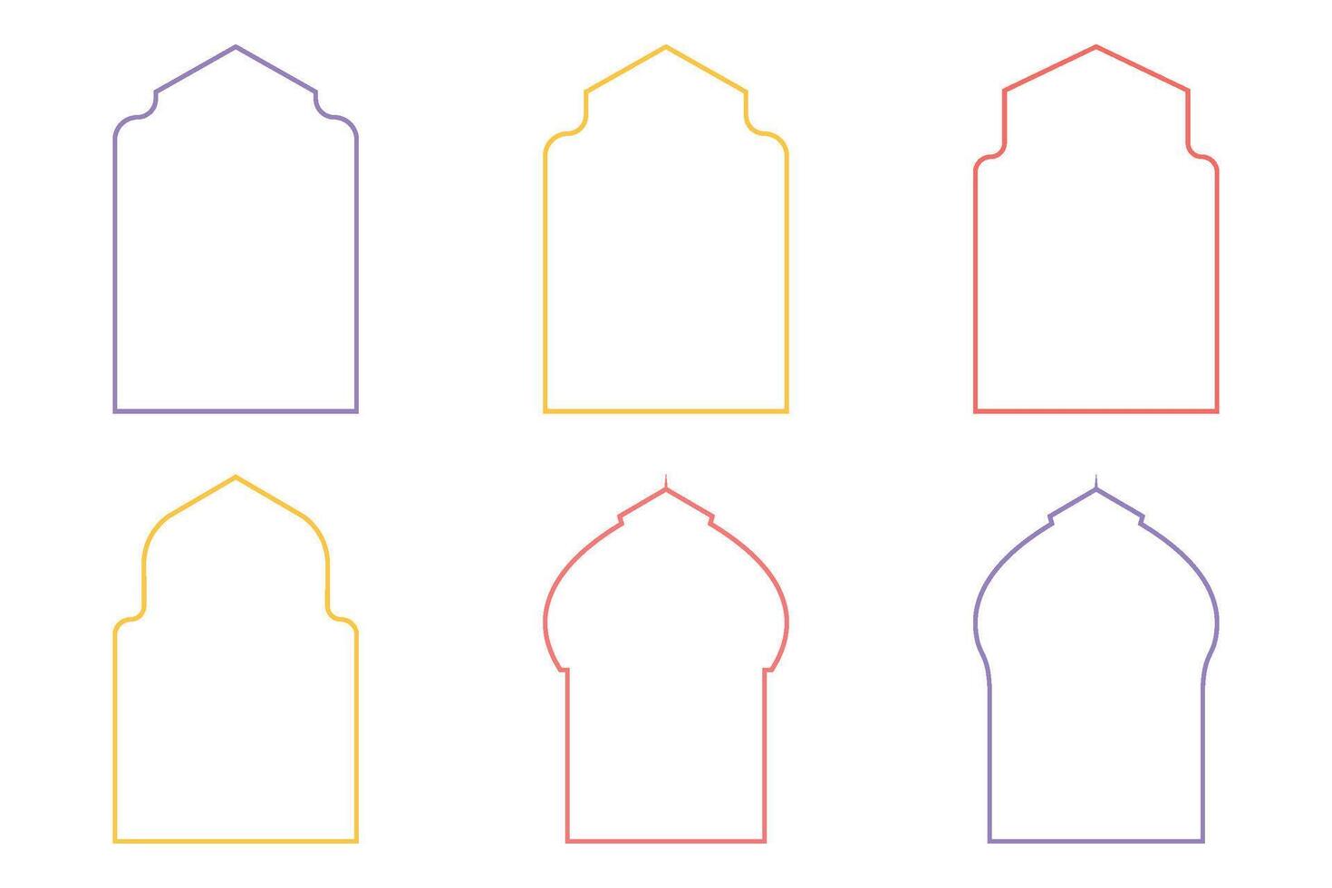 Islamic Arch Design Thin Line silhouettes Design pictogram symbol visual illustration colerful vector