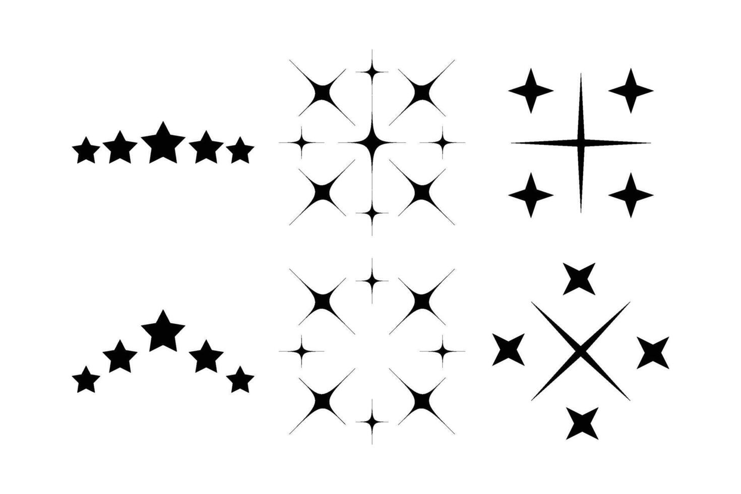 Abstract Sparkle Shape Symbol Sign pictogram symbol visual illustration Set vector