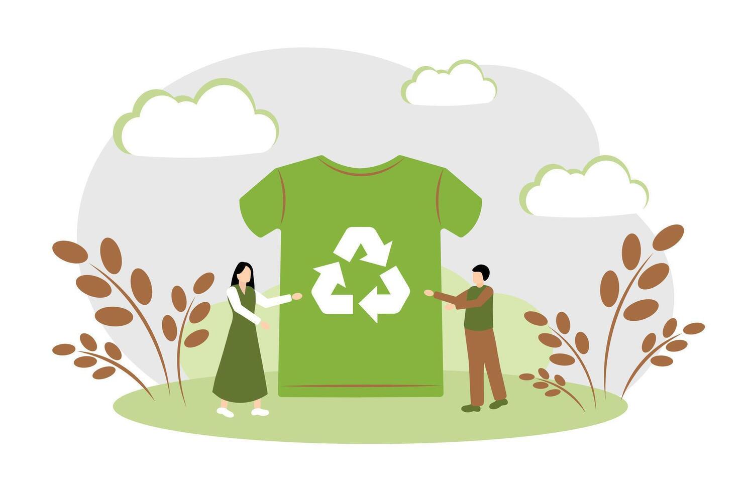basura reciclaje. ropa hecho desde reciclado materiales vector