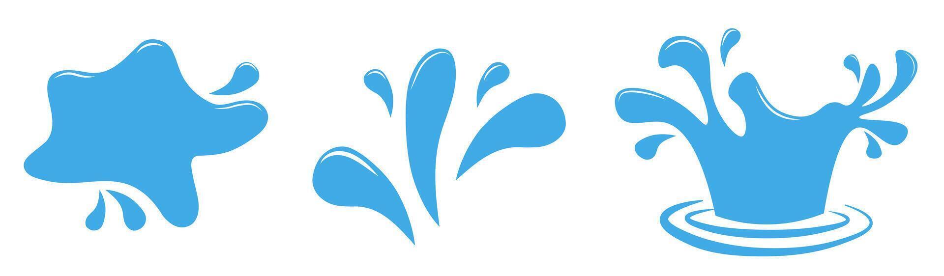 Set with water splash on white background vector