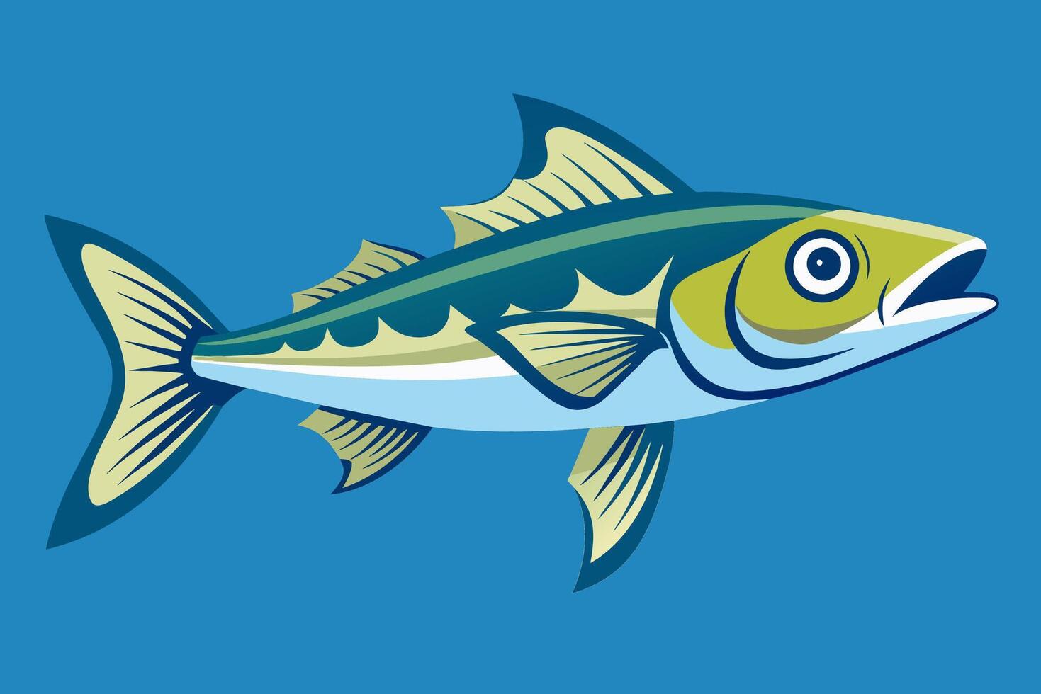 común róbalo pescado ilustración. vector