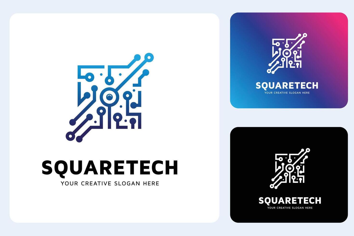 Square Tech Logo Design Template vector