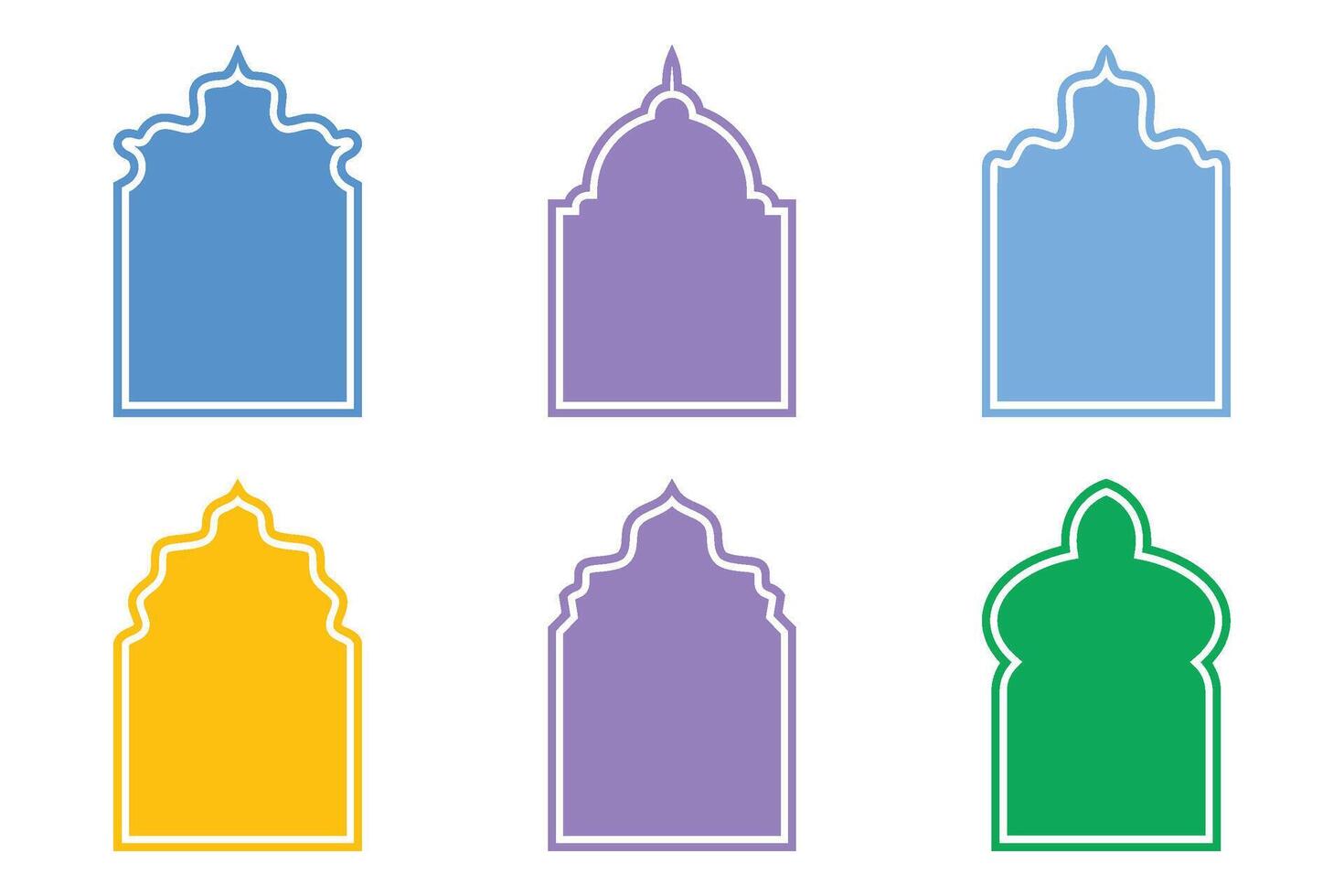 Islamic Arch Design Glyph With Outline Design pictogram symbol visual illustration Colerful vector