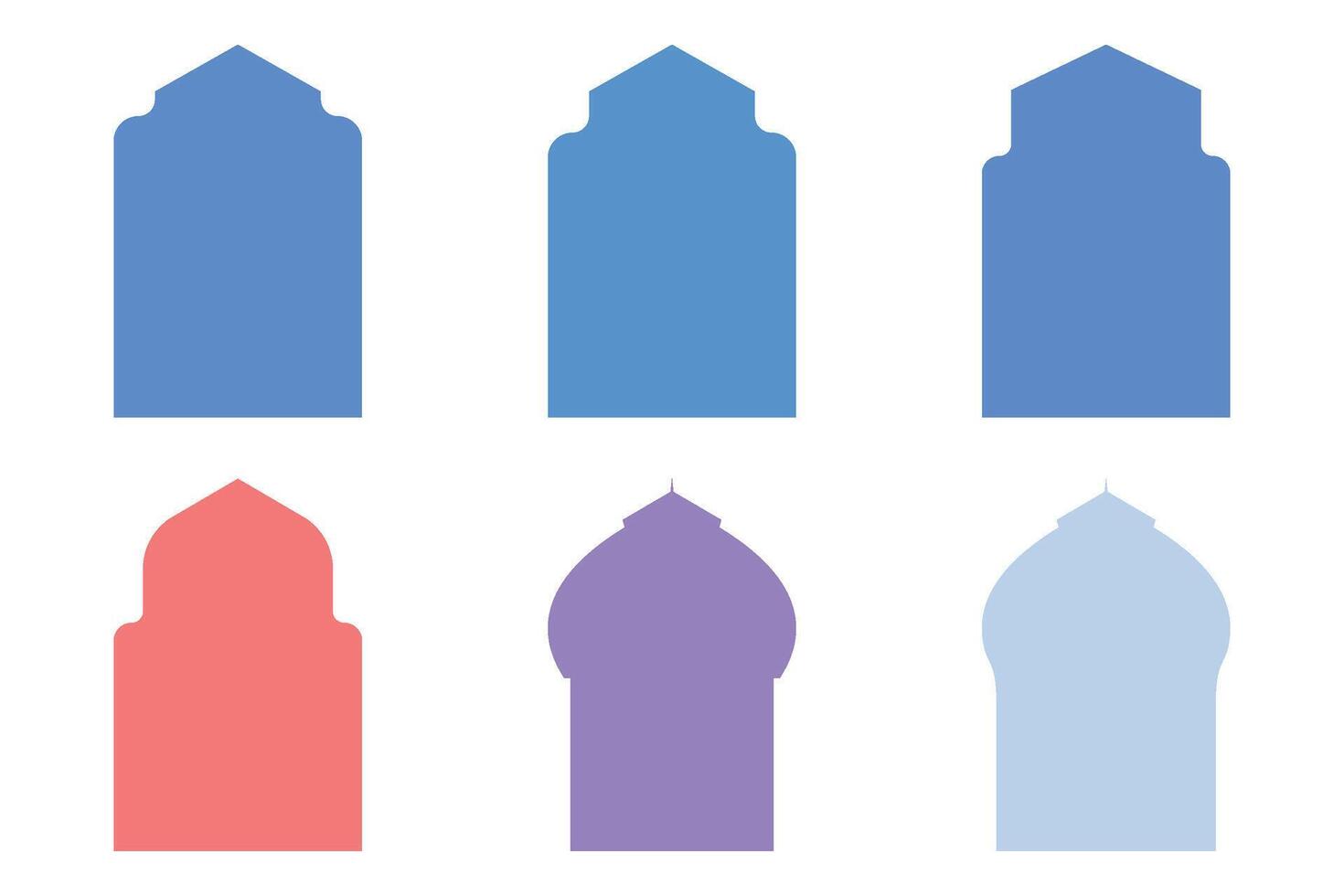 Islamic Arch Design Glyph silhouettes Design pictogram symbol visual illustration Colerful vector