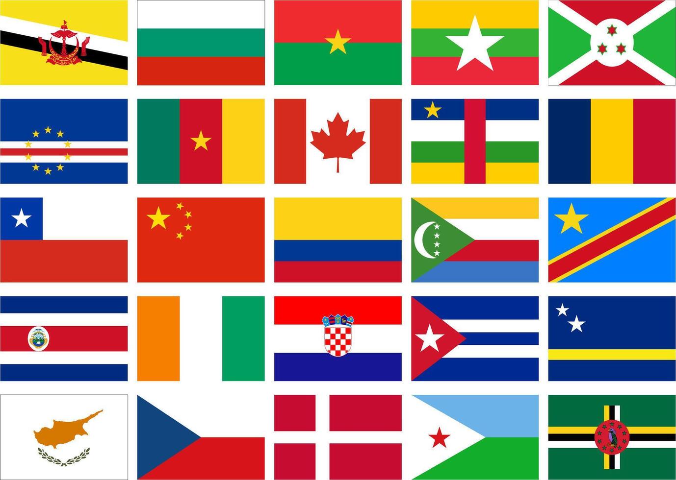 World Flag Flat Icon pictogram symbol visual illustration Set vector