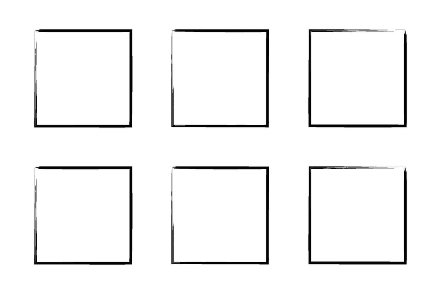 Square Shape Thin line grunge shape Brush stroke pictogram symbol visual illustration Set vector