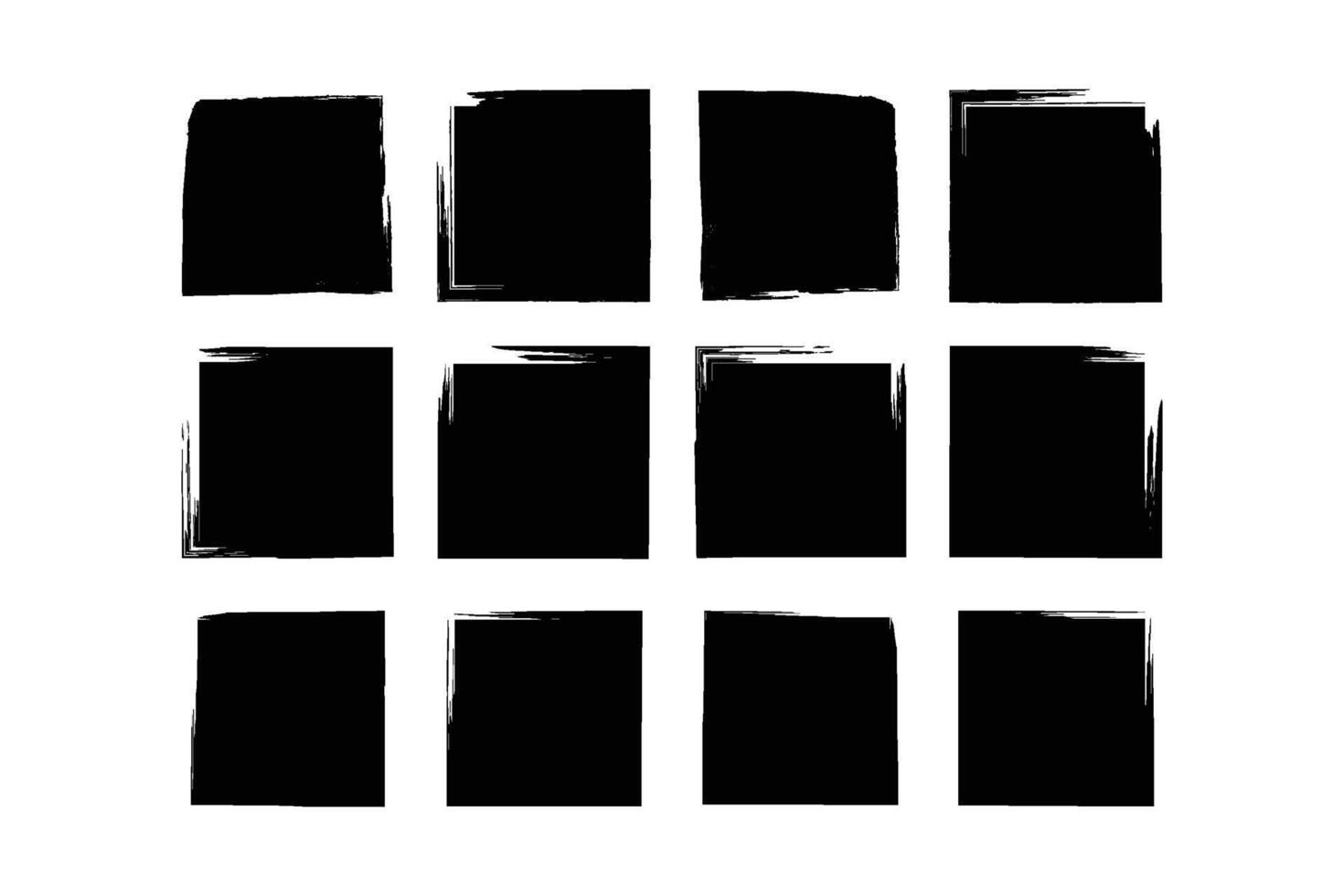 Square Shape glyph grunge shape Brush stroke pictogram symbol visual illustration Set vector