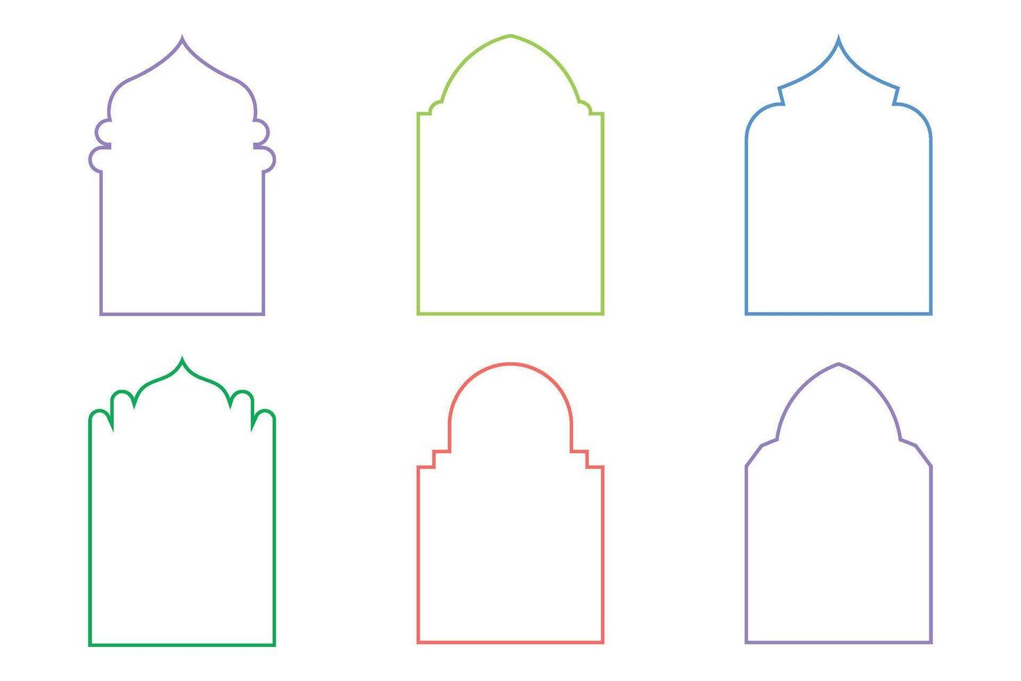 Islamic Arch Design Thin Line silhouettes Design pictogram symbol visual illustration colerful vector