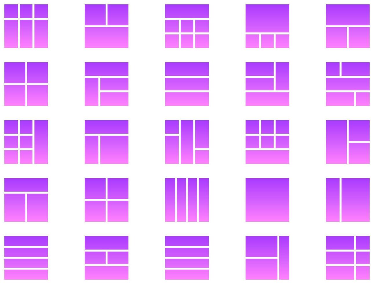 Layout Glyph Gradient Icon pictogram symbol visual illustration Set vector