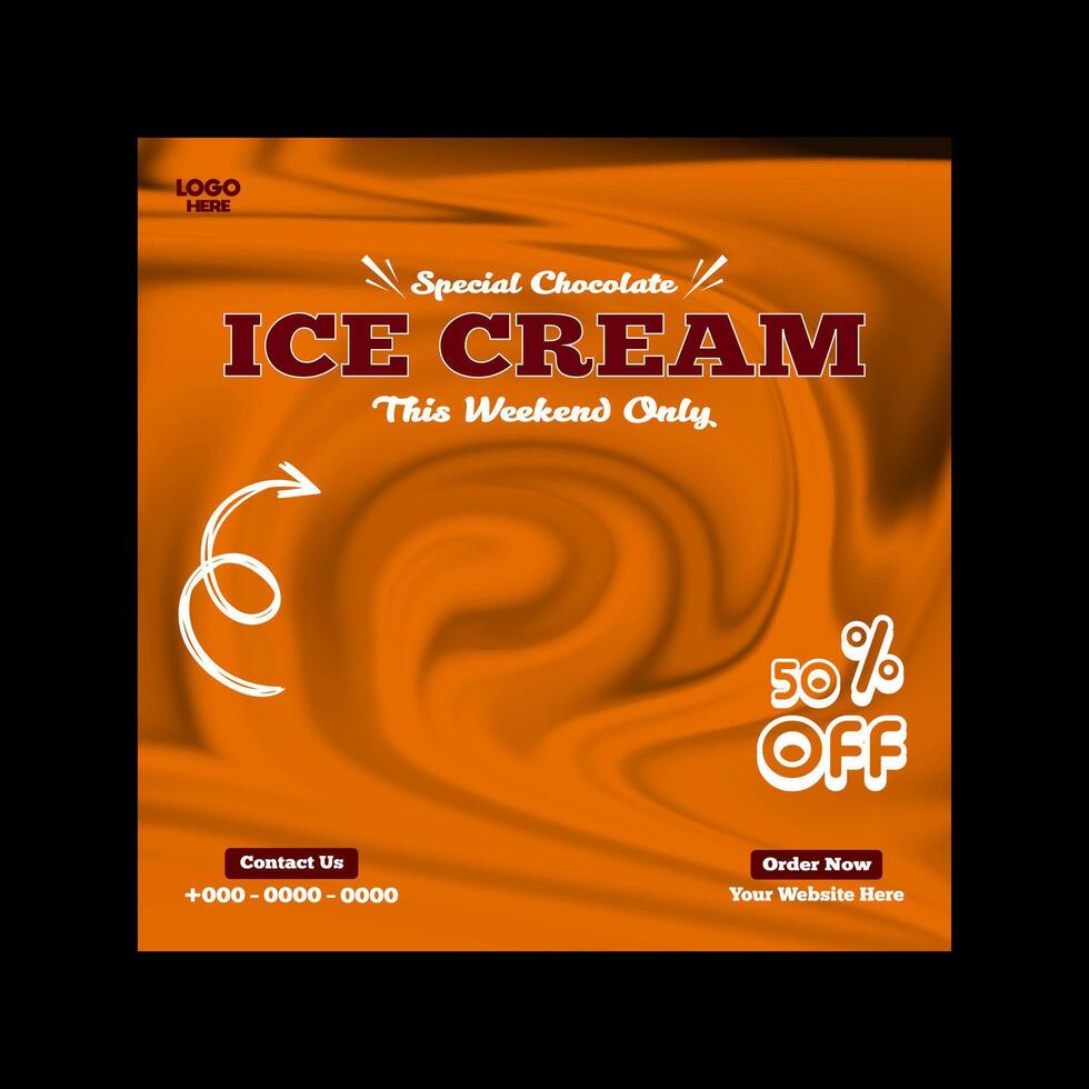 ice cream sale post design and social media banner template vector