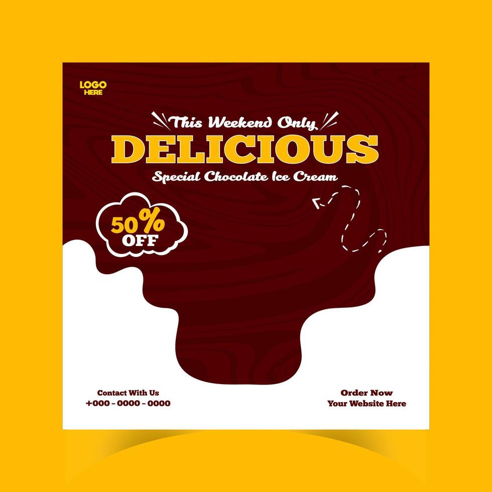 ice cream sale post design and social media banner template vector