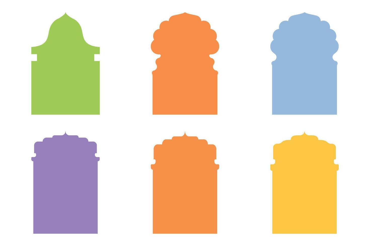 Islamic Arch Design Glyph silhouettes Design pictogram symbol visual illustration Colerful vector