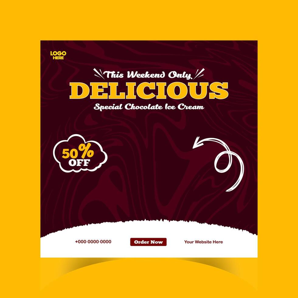 ice cream sale post design and social media banner template vector