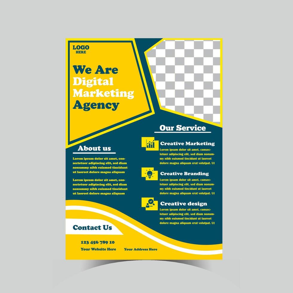 digital marketing agency flyer template. vector