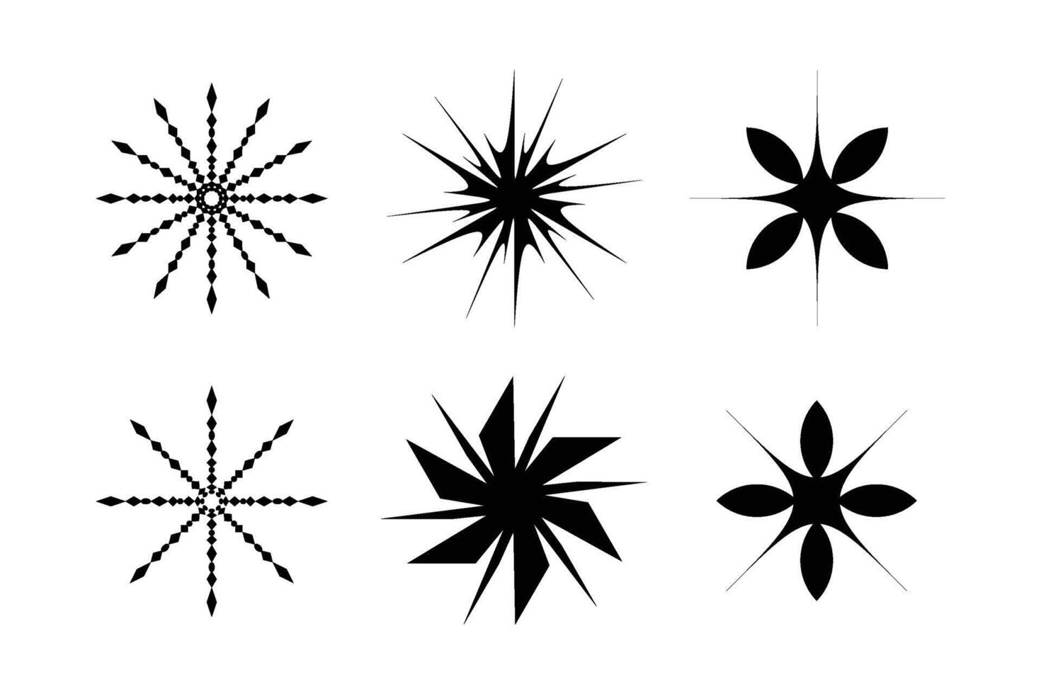 Abstract Sparkle Shape Symbol Sign pictogram symbol visual illustration Set vector