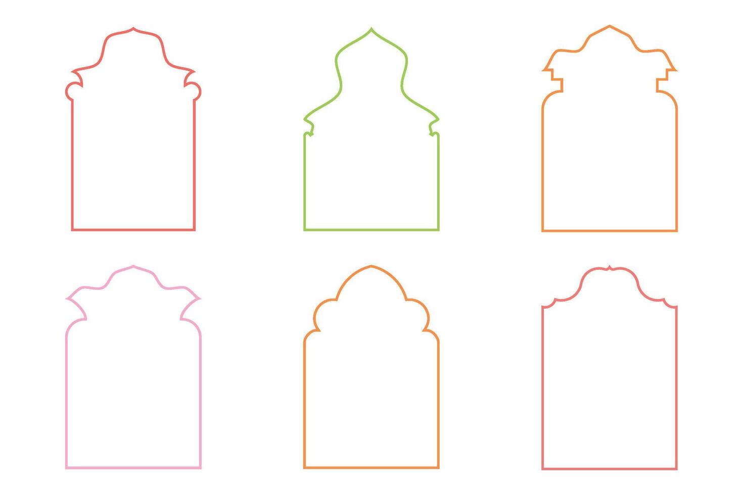 Islamic Arch Design Thin Line silhouettes Design pictogram symbol visual illustration colerful vector